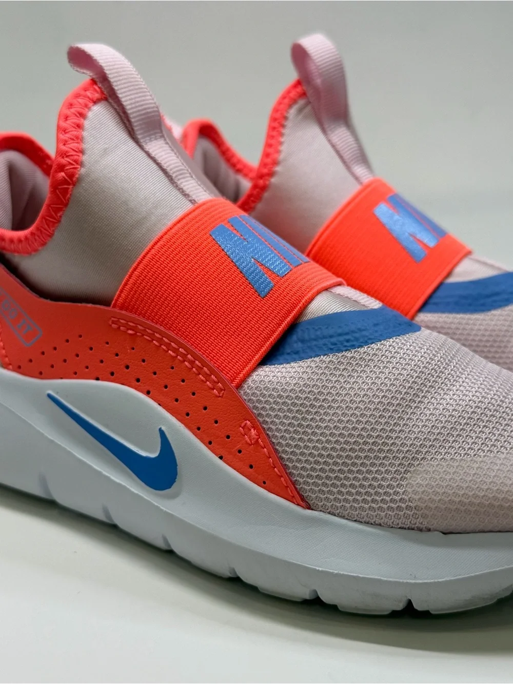 Nike Kids Slip-On Sneakers in Pink, Coral & Blue